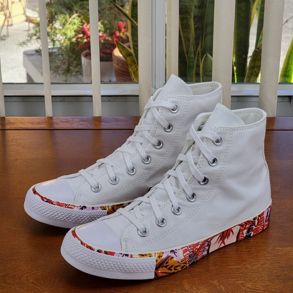 Converse Women's Chuck Taylor All Star Hi Canvas A01179F White/Orange Szes 7 - 8